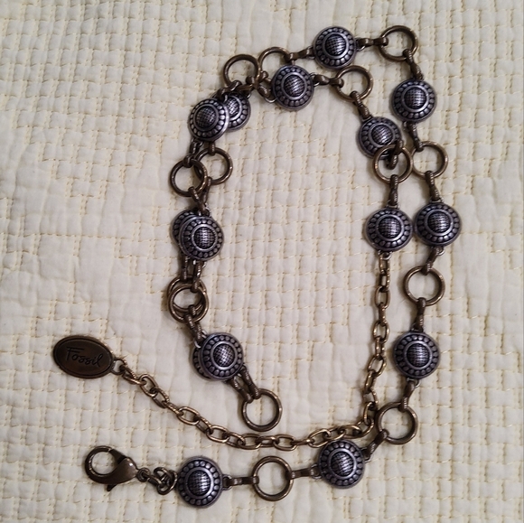 Fossil Accessories - Fossil Metal Medallion Belt Size L